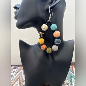 Multicolor Beaded Hoop Earrings